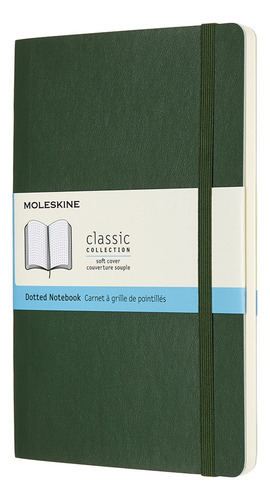 Moleskine Classic - Caderno de Capa Mole, Design de Bolinhas, Pontilhado, Verde (myrtle Green), Grande