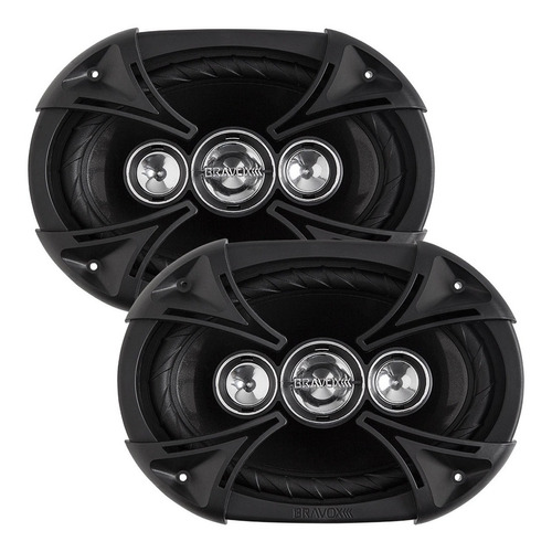 Par De Alto Falantes 6x9 Quadriaxial Bravox B4x 69bk 220wrms