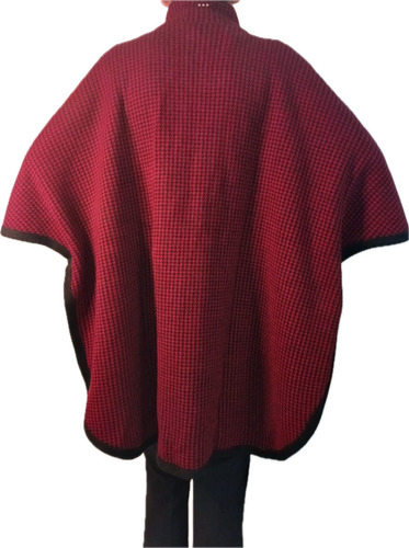 Capa / Poncho Rojo Con Negro Para Dama, Unitalla