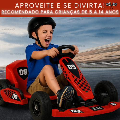 Kart Elétrico Infantil 350w Com Bluetooth Até 80kg Até 20km