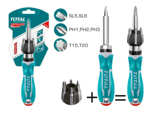 Destornillador Con Rachet 8 Puntas Total