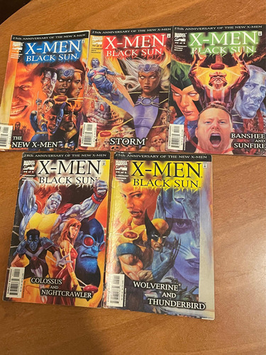  Lote Completo Comics Marvel Xmen Black Sun 25th Anniversary