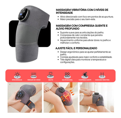 Massageador De Joelhos Inteligente Com Compressa Quente E Vibração Cuide Dos Seus Joelhos Com Tecnologia E Conforto