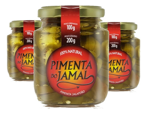 Pimenta Jalapeo Em Conserva Jamal 200g - 3 Potes