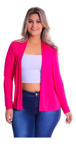 Cardigan Reto Plus Size Blazer Blusa Casaco Malha Sobretudo