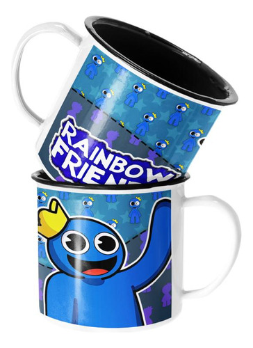 Taza Enlozada Lechera Rainbow Friends Blue