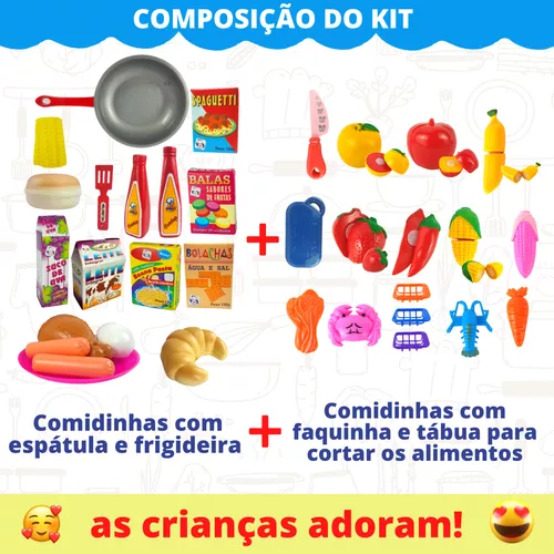 Kit Cozinha Infantil com Frigideira, Ovo e Salsicha - 7 Peças