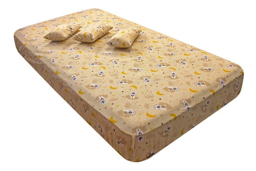 Sabana Ajustable Cama Cuna +3 Fundas +3 Almohadas 100x190