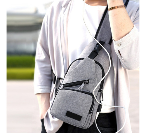 Hombres Bolso De Hombro Usb Carga Anti Robo Seguridad Para V