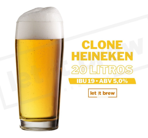 Kit Receita Clone Heineken 20l + Brindes