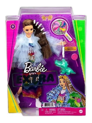 Boneca Barbie Extra Casaco Azul E Pet Fashion Gyj78 Mattel