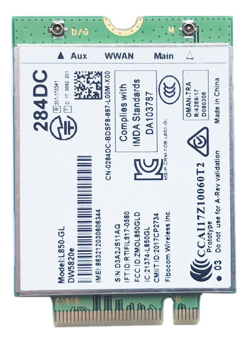 Módulo De Tarjeta Dw5820e L850-lte 4g 0284dc 284dc Para Puer