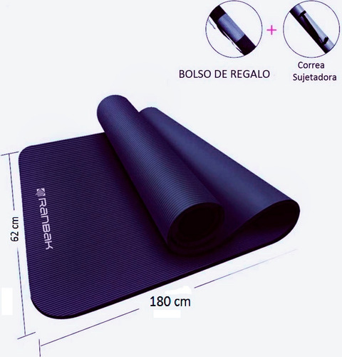 Colchoneta Mat Yoga Nbr 10mm Ranbak 732 Bolso+correa + Envio