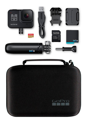 Kit Gopro Hero 8 Black + Micro Sd 32gb + Mini Tripé + Bolsa