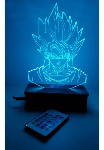 Luminária Led 3d, Goku Super Sayajin 3,16 Cores + controle, Dragon Ball Z,  desenho no Shoptime