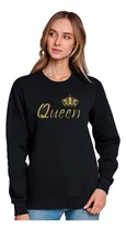 Comprar Poleron Pareja Queen King Rey Reina Amor San Valentin Enamorados Amistad Corazon Regalo Sin Capucha