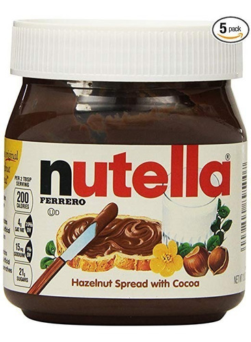 Nutella De Chocolate Y Avellanas Spread, 13 Oz Jar, Paquete 