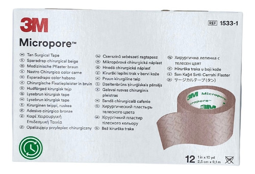 Cinta Micropore Piel 2.5 Cm 3m C/36 Rollos 1533-1 3 Cajas