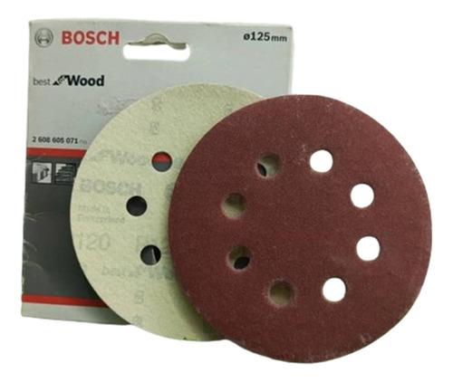 Disco De Lija Para Lijadora 8 Agujeros Grano 120 Marca Bosch