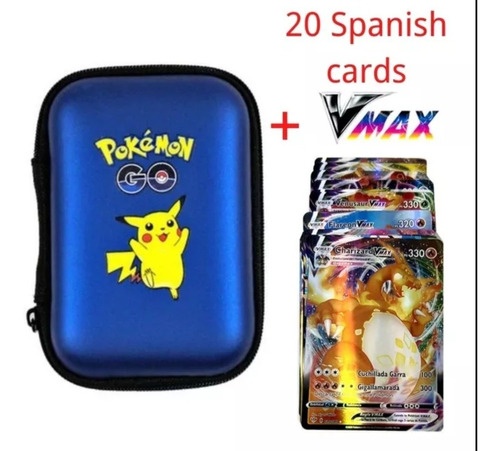 Cartas Pokemon Vmax 20 Uni + Estuche De Regalo