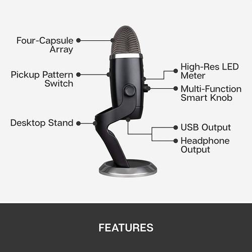 Micrófono Usb Profesional Blue Yeti X, Grabación / Streaming