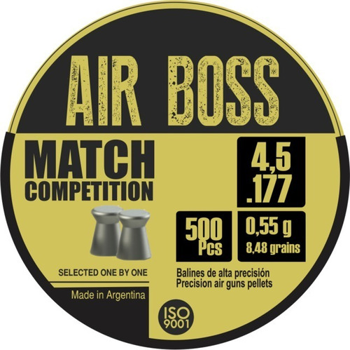 Balines Air Boss Match Competition 4,5 X 500 Unid 8.48 Grain