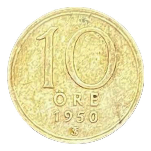 Suecia - 10 Ore - Año 1950 - Km #813 - Plata .400 - Corona