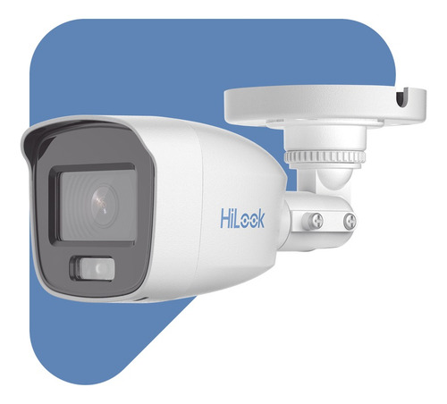 Hilook Kit De Camaras De Seguridad Exterior Con Micrófono Integrado Hl-1080-cv/a 4 Cámaras Bala De Video Vigilancia Turbohd 1080p Cctv Colorvu Blanco