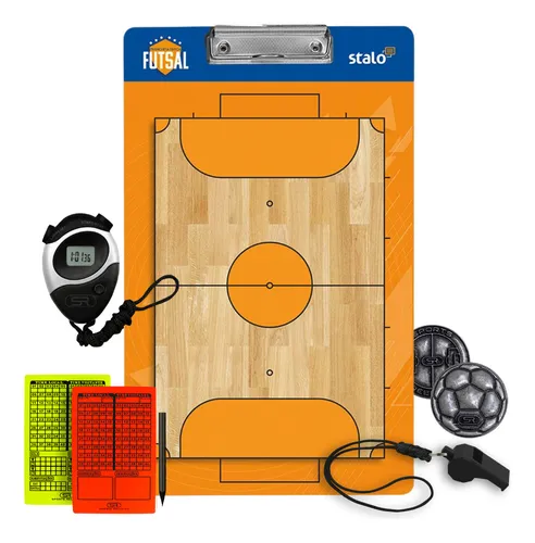 Prancheta Fustsal + Apito + Moeda + Cartão + Cronômetro