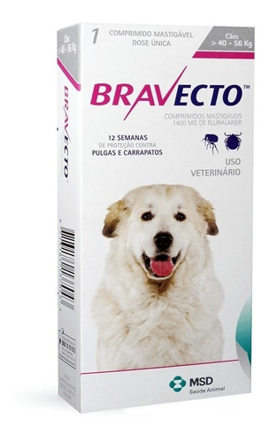 Bravecto Antipulgas Carrapato Para Cães 40 A 56kg