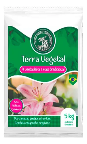 Terra Vegetal 5 Kg Substrato Adubo Mato Verde Ouro Verde