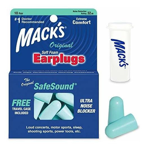 Tapones Para Oídos - Mack's Original Soft Foam Earplugs, 10 