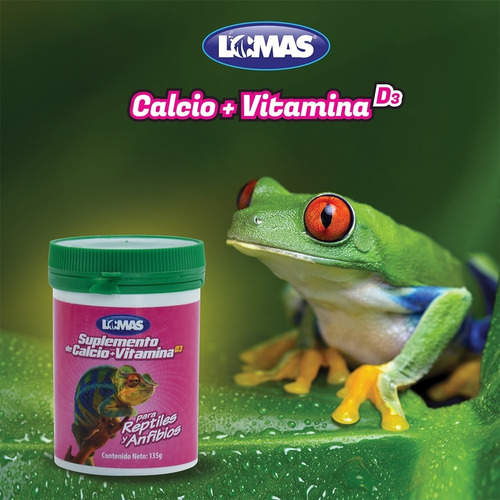 Imagen 3 de 4 de Suplemento Polvo Calcio + Vitaminas Para Reptiles Y Anfibios