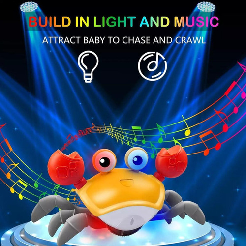 Juguetes Crab Baby Con Función De Sensor De Música, Crab Cra