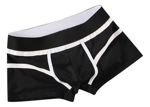 O Boxer De Color Liso Para Hombre, Talla Grande, Cintura Med