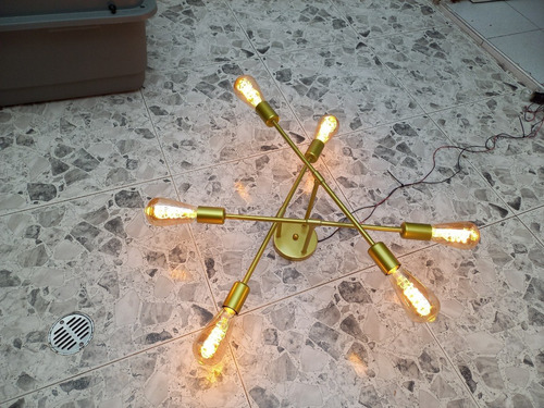 Imagen 6 de 7 de Lampara De Techo Decorativa Tipo Plafón 6 Brazo + Bombillos