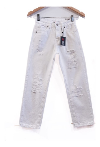 Jeans Blanco Recto Pre Teens Nena Adolescente