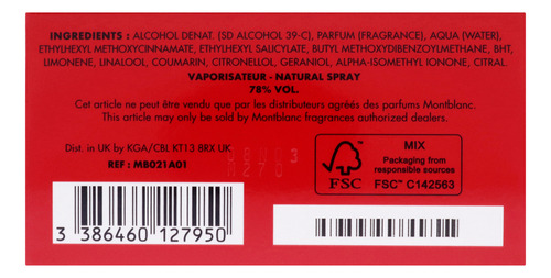 Perfume Mont Blanc Legend Red Eau De Parfum, 100 Ml, Para Ho