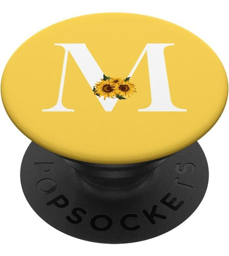 Popsockets De Girasol Con Letra M  Color Blanco  Mostaza Y A