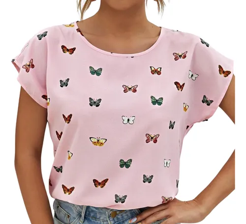 Shein blusas de mariposas hotsell