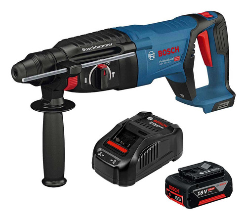Martillo Perforador Sds Plus Bosch Gbh 18v-26 D + Batería Color Azul Oscuro