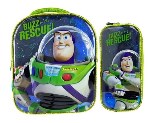 Kit Mochila Kinder Y Lapicera Buzz Lightyear Ruz Original