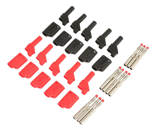 Enchufe Tipo Banana, 10 Unidades, 4 Mm, Rojo Y Negro, Totalm