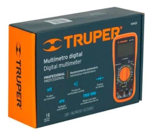 Tester Multimetro Digital Automotriz Truper Mut105 Egs