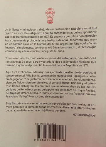 Imagen 2 de 4 de Huracán 1973 - La Historia De Un Equipo Inolvidable