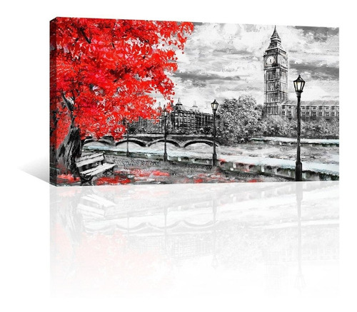 Cuadro Decorativo Pintura Impresa Canvas Londres Bajo Otoño