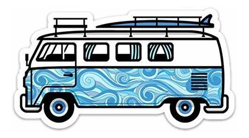 Vw Van Surf Bus De La Etiqueta Engomada De California 5  X 2