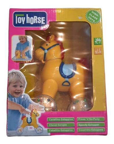 Cavalo de brinquedo com rodas e arrasto - Ktoys - Art288