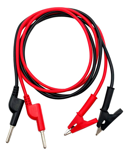 Cable Conector Cocodrilo A Banana Rojo Negro 1m Para Tester