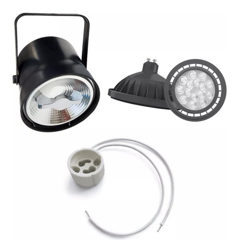 Tacho Spot Led + Lampara Ar111 + Zocalo Aplique Cinema Cañon